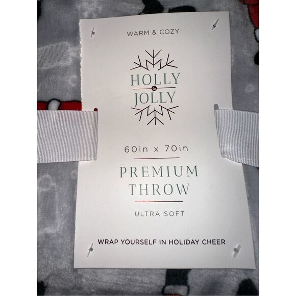 Christmas Santa Plush Sherpa Throw Blanket Oversized 60 x 70 Holidays - Picture 3 of 3